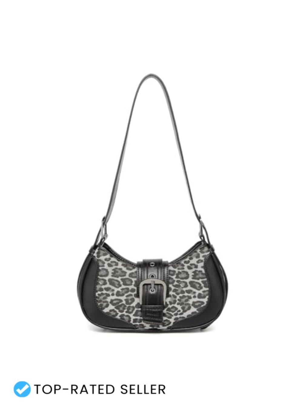 Vegan Leather Faux Suede Crescent Shoulder Bag Adjustable Strap Zipper